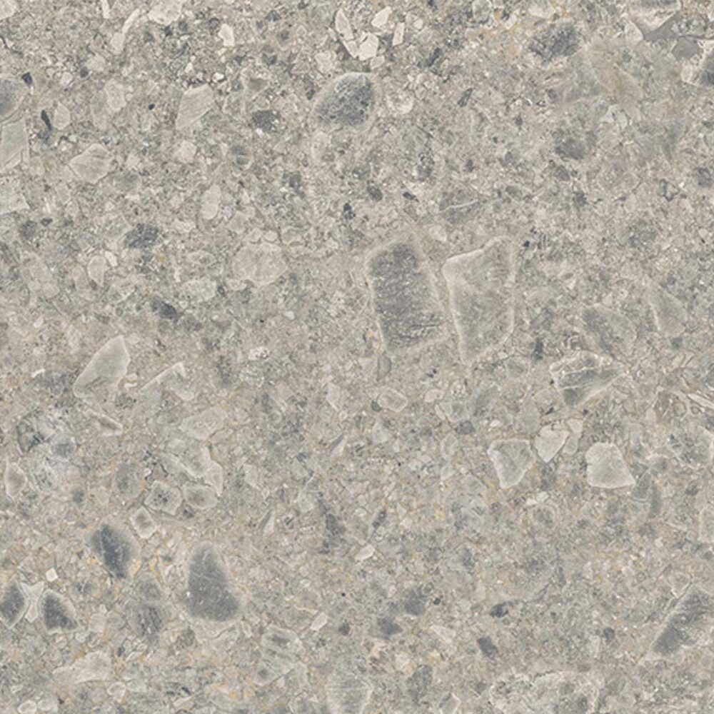 Dekton Ceppo de color gris-azul con guijarros.