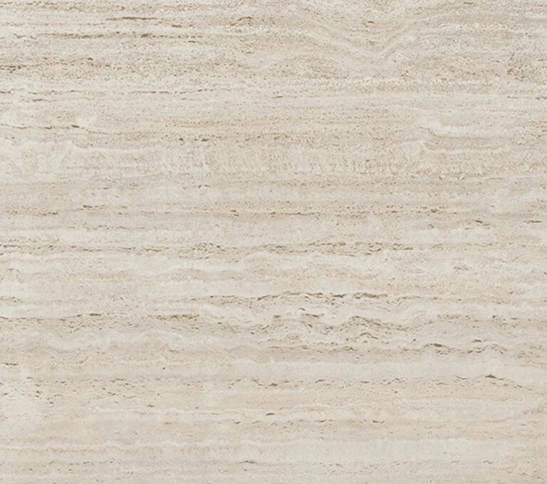 Dekton marmorio es de color beige y con una estructura rayada y porosa.